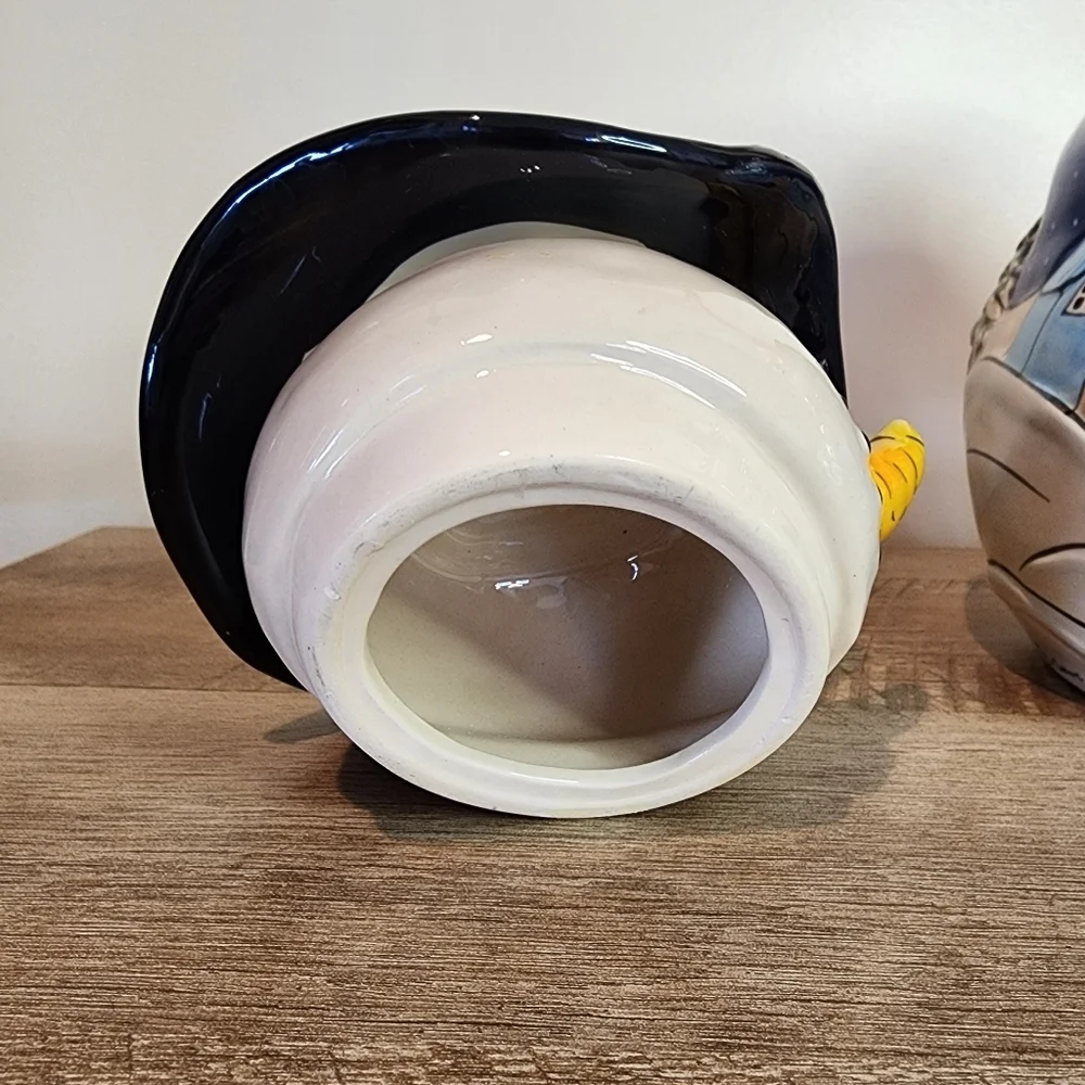 Blue Sky Heather Goldminc Ceramic Snowman Cookie Jar Night Before Christmas EUC